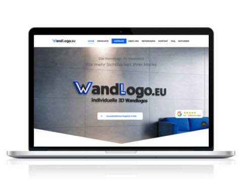 Wandlogo.eu fertigt Ihr Firmenlogo als hochwertiges 3D Wandlogo